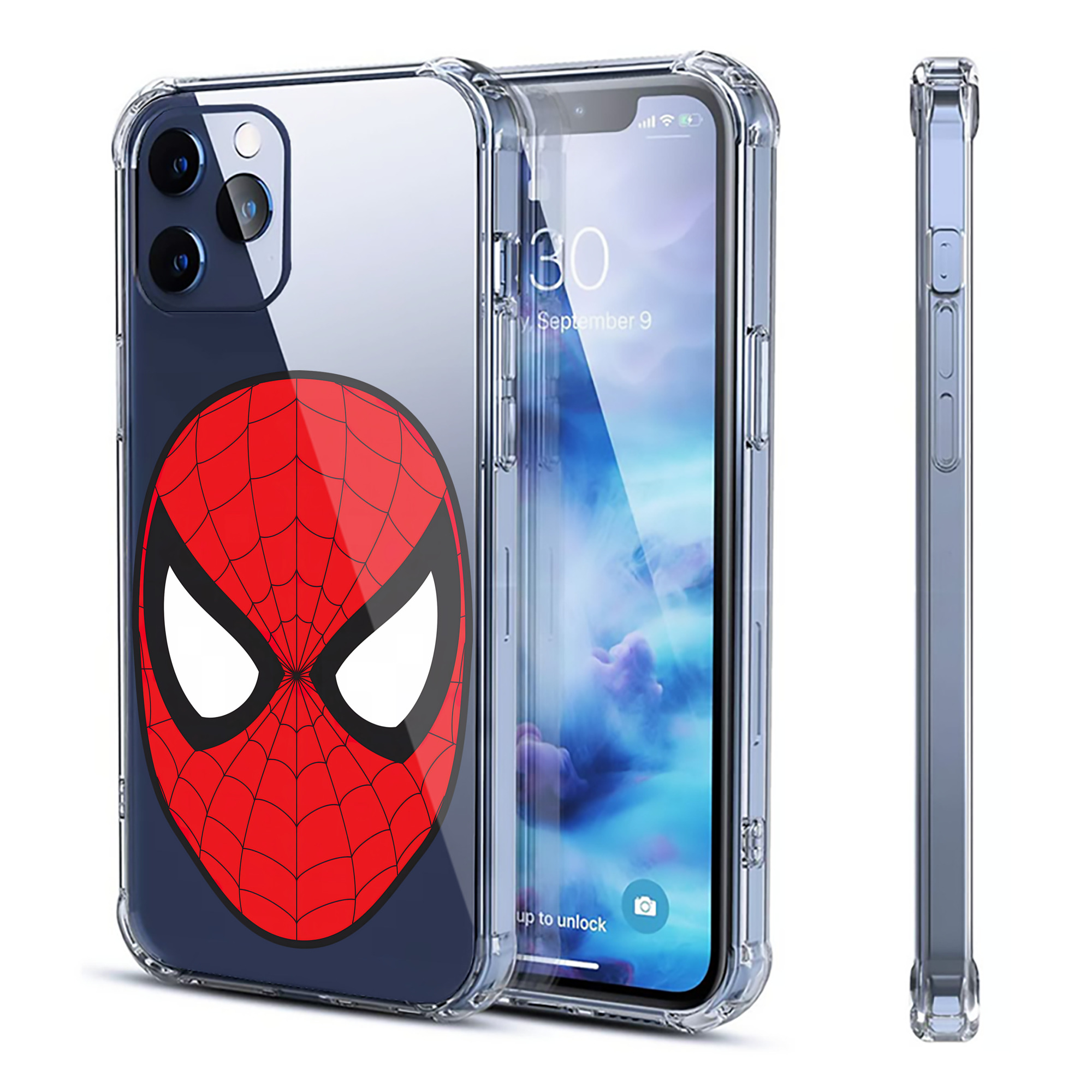 （画像用） Spider Man スパイダーマン 【iPhone 12シリーズ対応】透明スマホケース（クリアソフトケース）